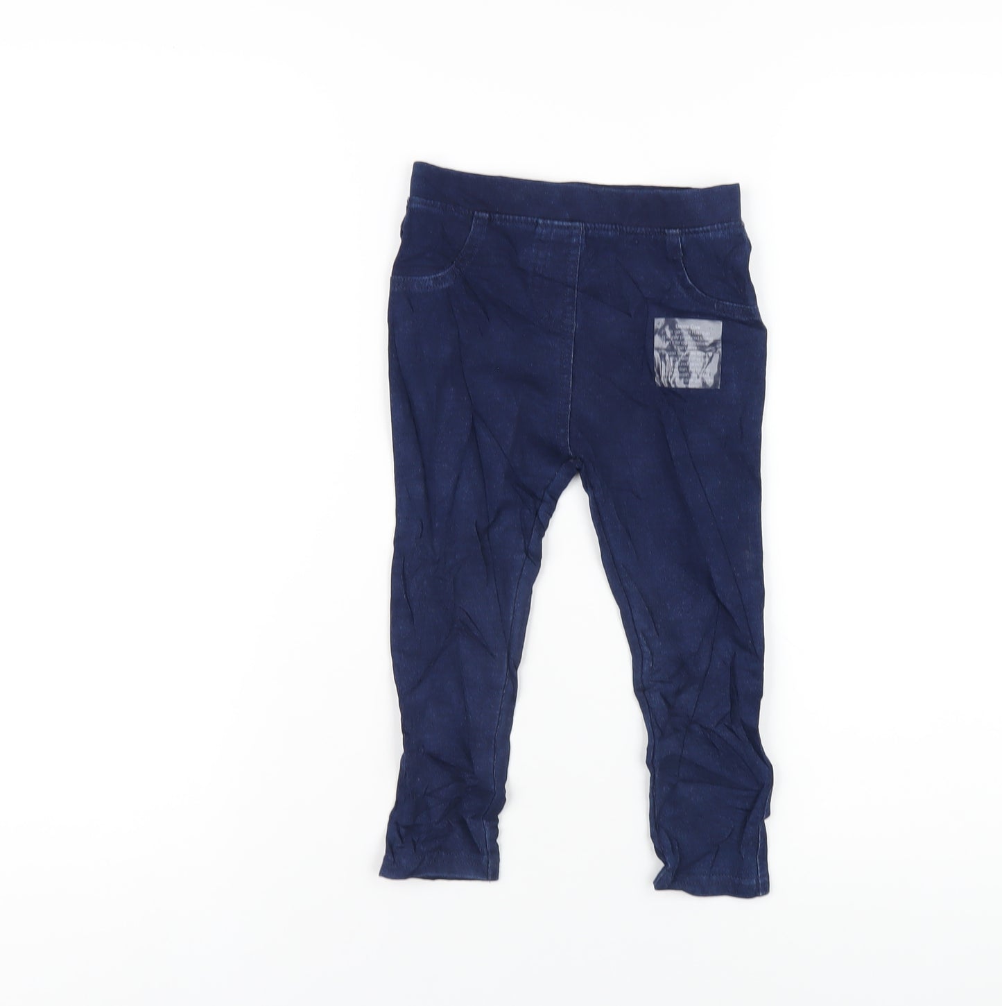 Marks and Spencer Girls Blue Cotton Jegging Jeans Size 2-3 Years Regular Pullover