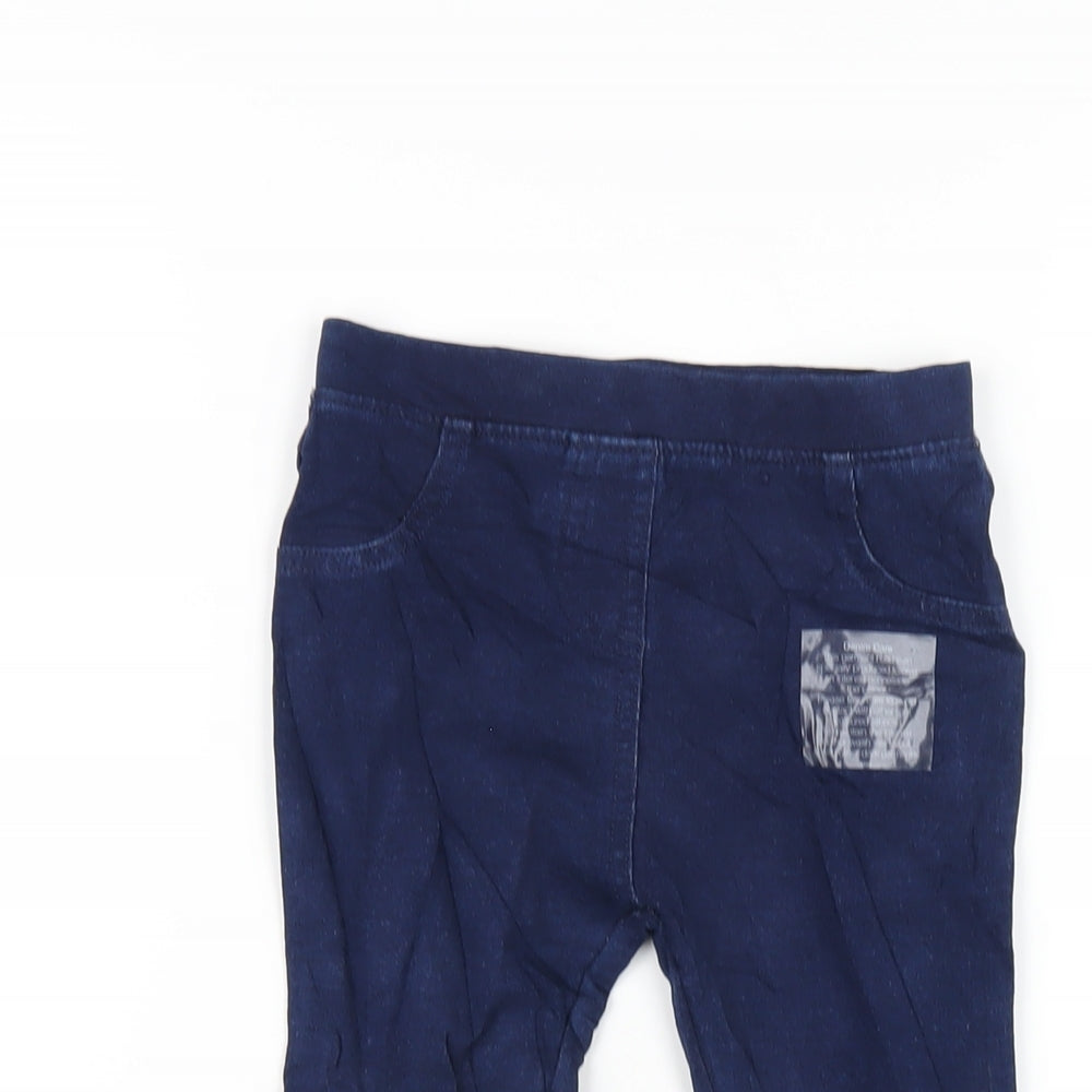 Marks and Spencer Girls Blue Cotton Jegging Jeans Size 2-3 Years Regular Pullover