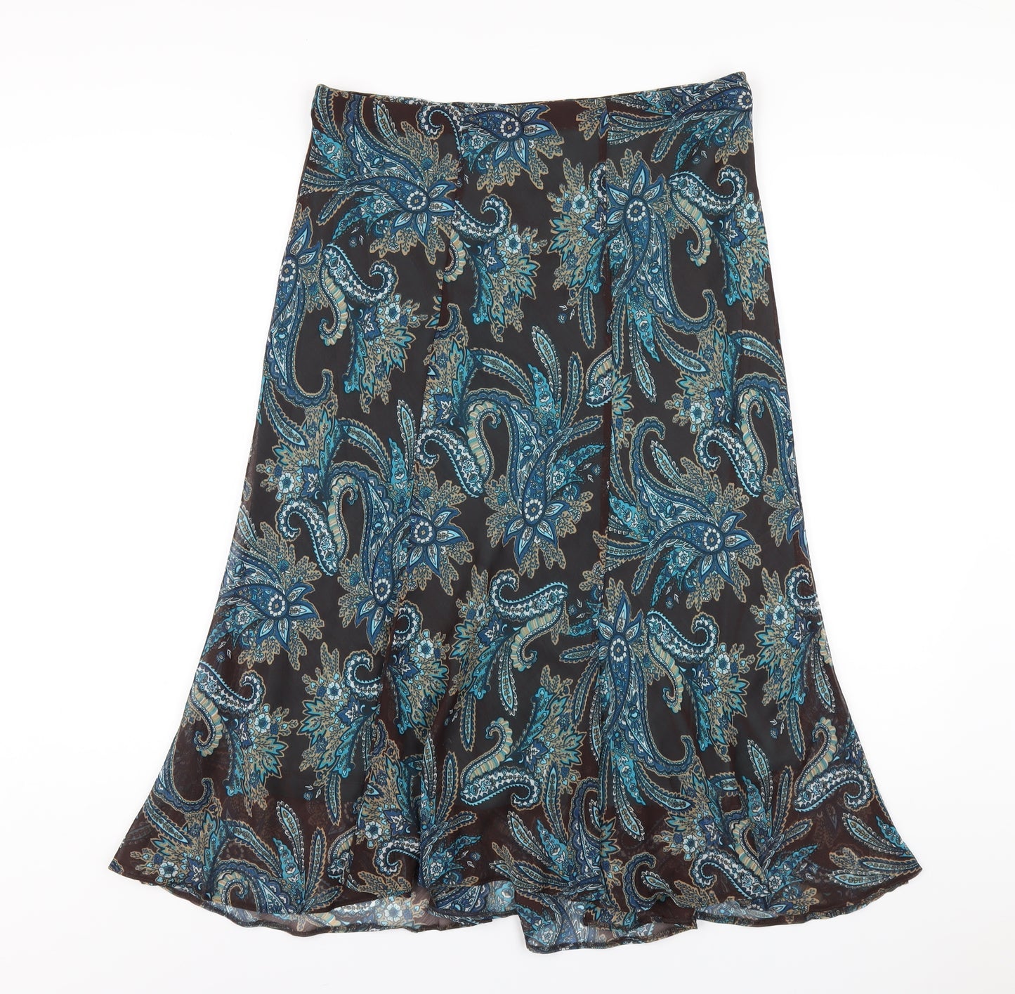 Damart Womens Multicoloured Geometric Polyester A-Line Skirt Size 14