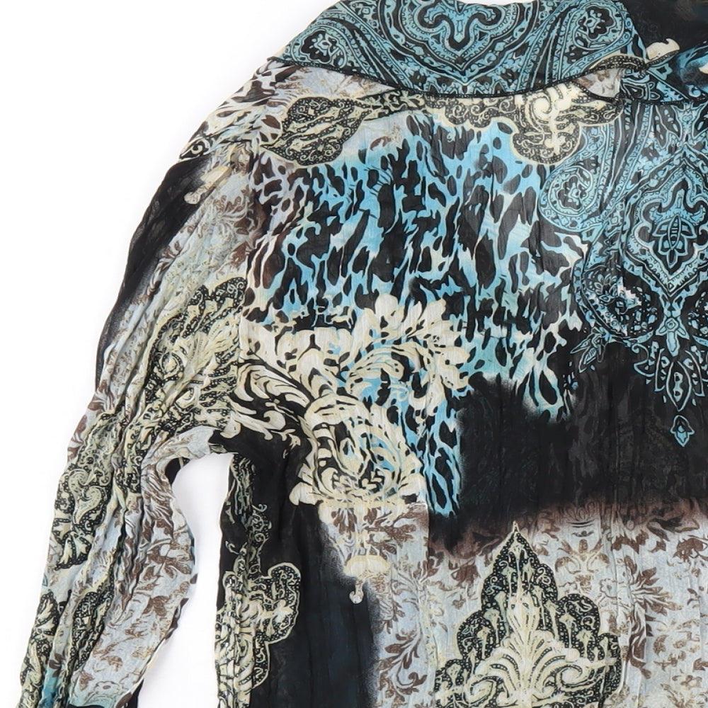 Antonino Philosophy Womens Multicoloured Geometric Polyester Basic Blouse Size 12 V-Neck