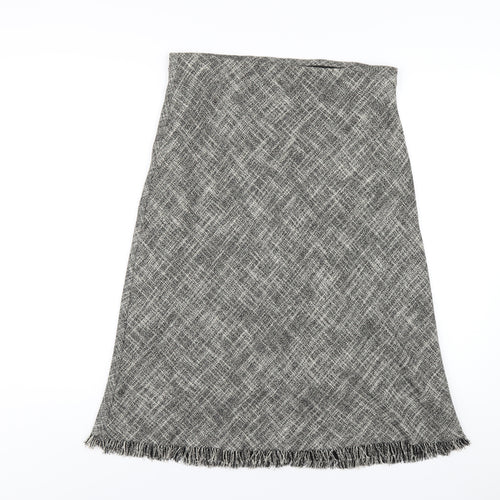 Marks and Spencer Womens Grey Polyester A-Line Skirt Size 14