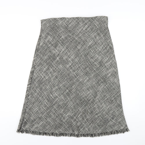 Marks and Spencer Womens Grey Polyester A-Line Skirt Size 14