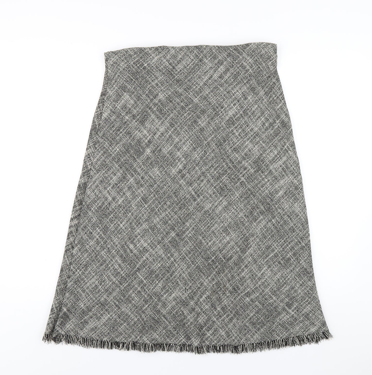 Marks and Spencer Womens Grey Polyester A-Line Skirt Size 14