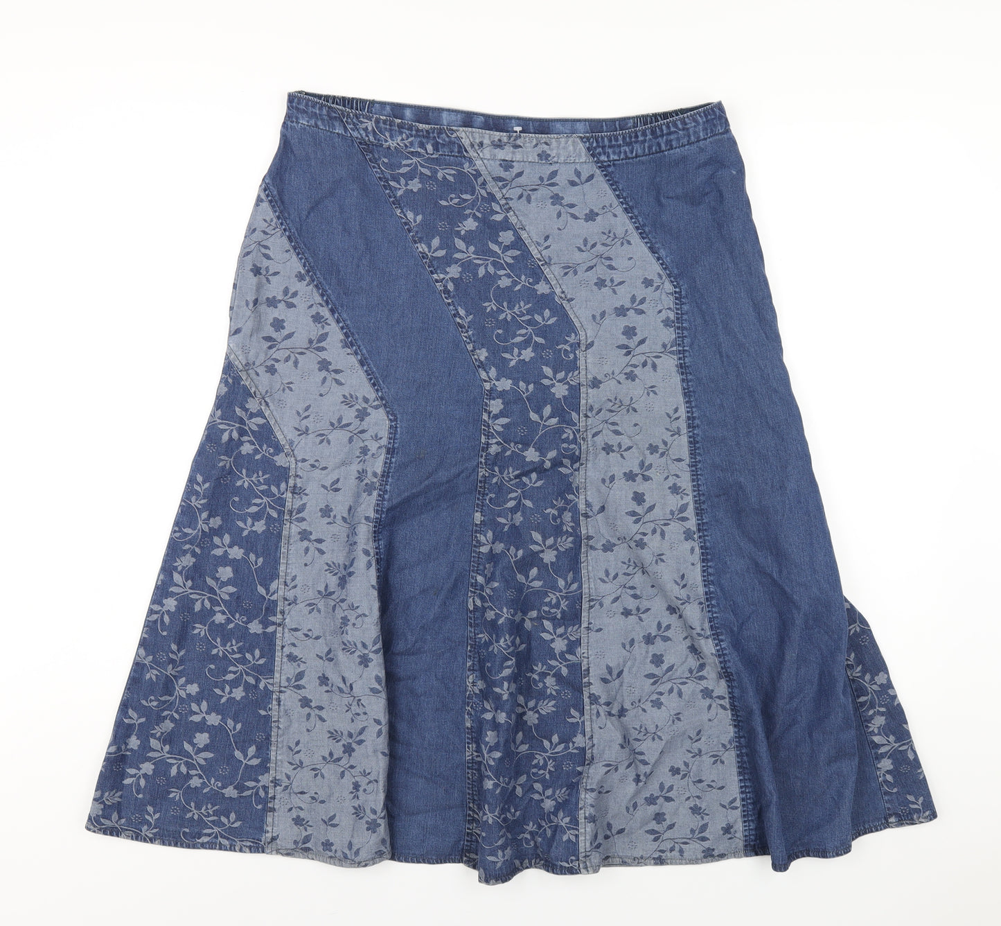 Marks and Spencer Womens Blue Lyocell A-Line Skirt Size 16 Zip