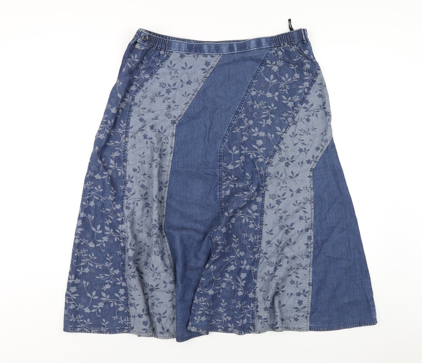 Marks and Spencer Womens Blue Lyocell A-Line Skirt Size 16 Zip