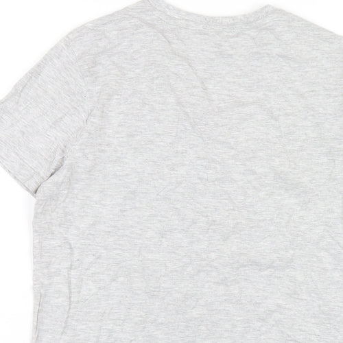 Marks and Spencer Boys Grey Cotton Basic T-Shirt Size 10-11 Years Round Neck Pullover