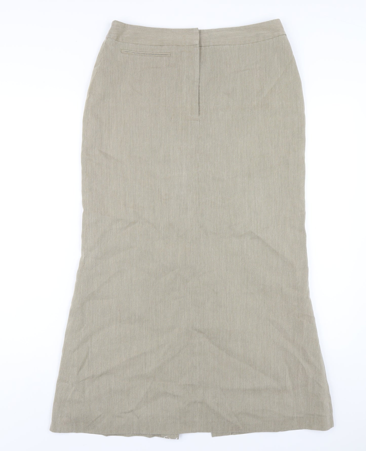 NEXT Womens Beige Lyocell A-Line Skirt Size 12 Zip