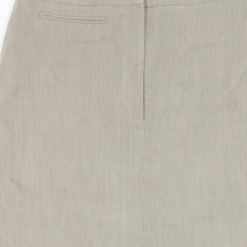 NEXT Womens Beige Lyocell A-Line Skirt Size 12 Zip