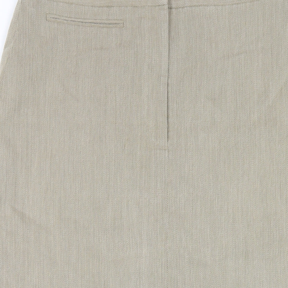 NEXT Womens Beige Lyocell A-Line Skirt Size 12 Zip