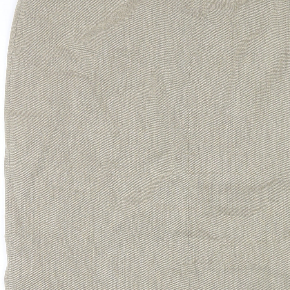 NEXT Womens Beige Lyocell A-Line Skirt Size 12 Zip