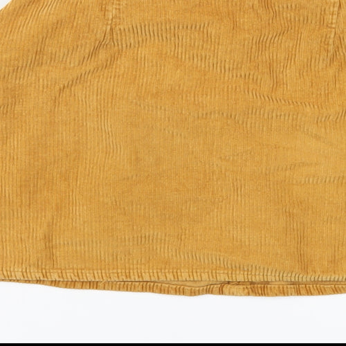 River Island Womens Beige Cotton A-Line Skirt Size 8 Zip