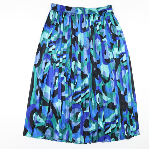 LUCIA Womens Multicoloured Geometric Polyester Pleated Skirt Size 18