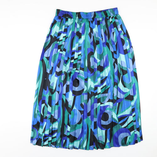 LUCIA Womens Multicoloured Geometric Polyester Pleated Skirt Size 18