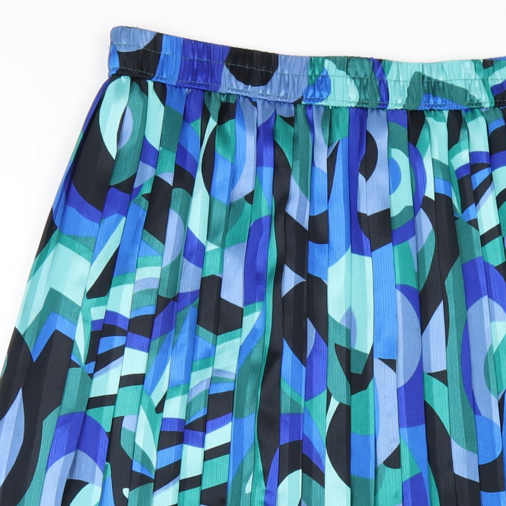 LUCIA Womens Multicoloured Geometric Polyester Pleated Skirt Size 18