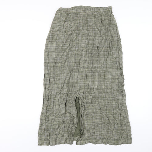 Linden Hill Womens Grey Geometric Viscose A-Line Skirt Size S Zip