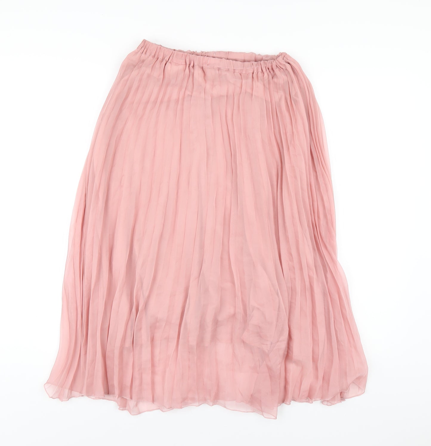 H&M Womens Pink Polyester Pleated Skirt Size 12