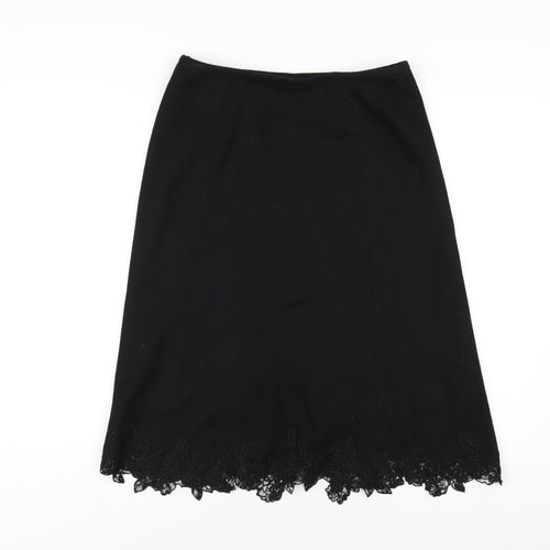 NEXT Womens Black Wool A-Line Skirt Size 12 Zip