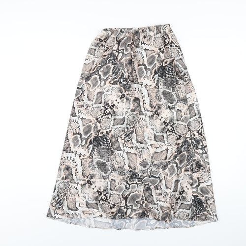 New Look Womens Multicoloured Animal Print Polyester A-Line Skirt Size 8 - Snake Print