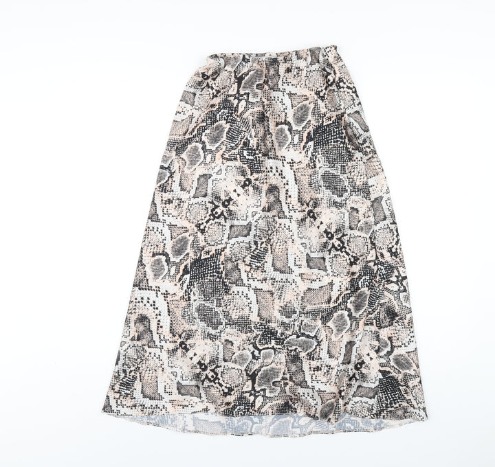New Look Womens Multicoloured Animal Print Polyester A-Line Skirt Size 8 - Snake Print