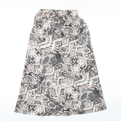 New Look Womens Multicoloured Animal Print Polyester A-Line Skirt Size 8 - Snake Print