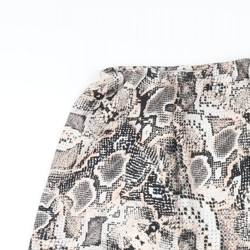 New Look Womens Multicoloured Animal Print Polyester A-Line Skirt Size 8 - Snake Print