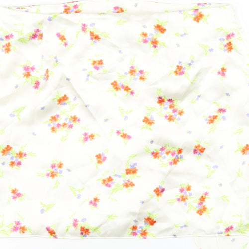 Zara Womens Ivory Floral Polyester A-Line Skirt Size M Zip