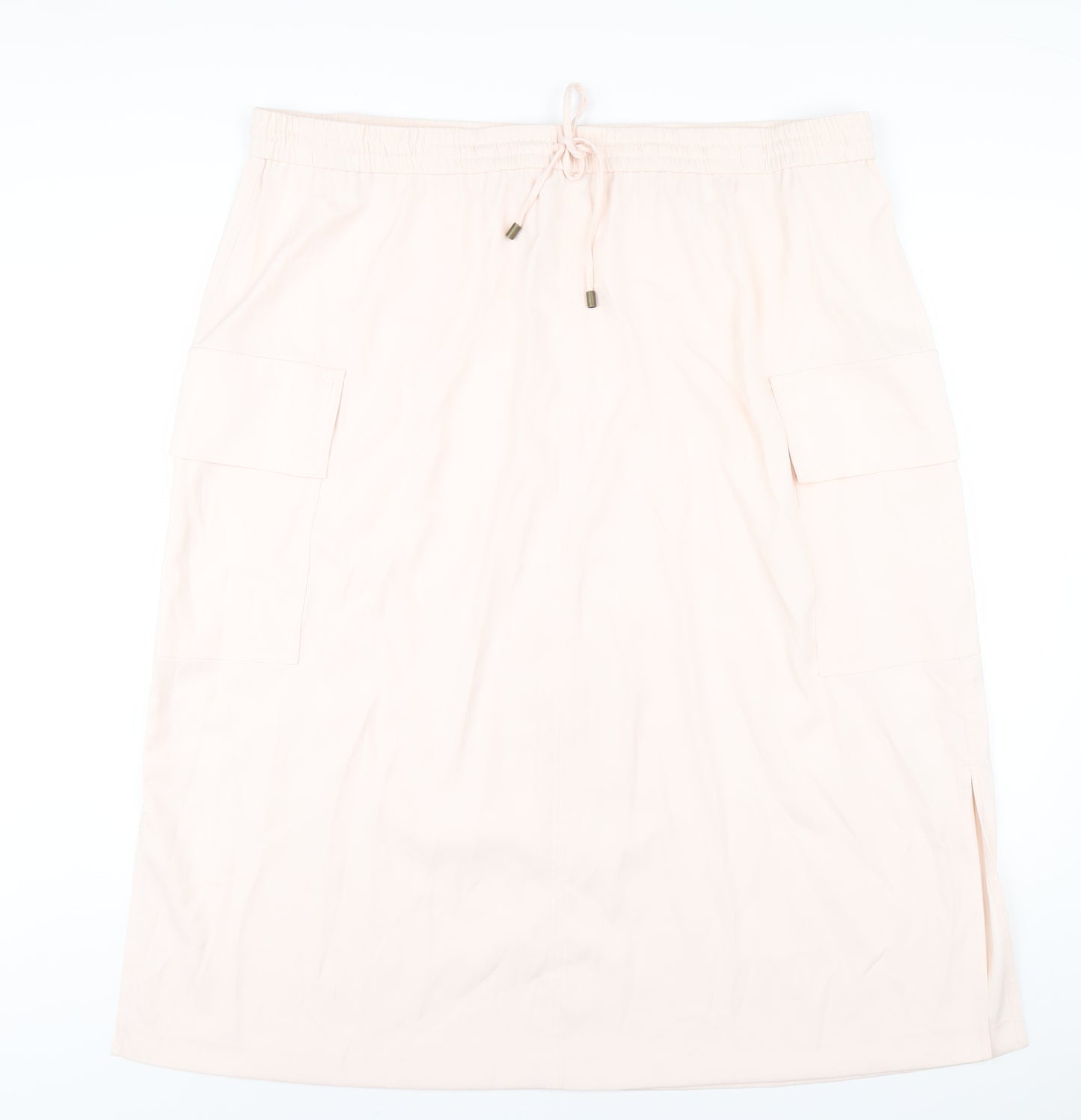 Marks and Spencer Womens Pink Polyester A-Line Skirt Size 24
