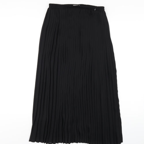 Roman Womens Black Polyester Pleated Skirt Size 14