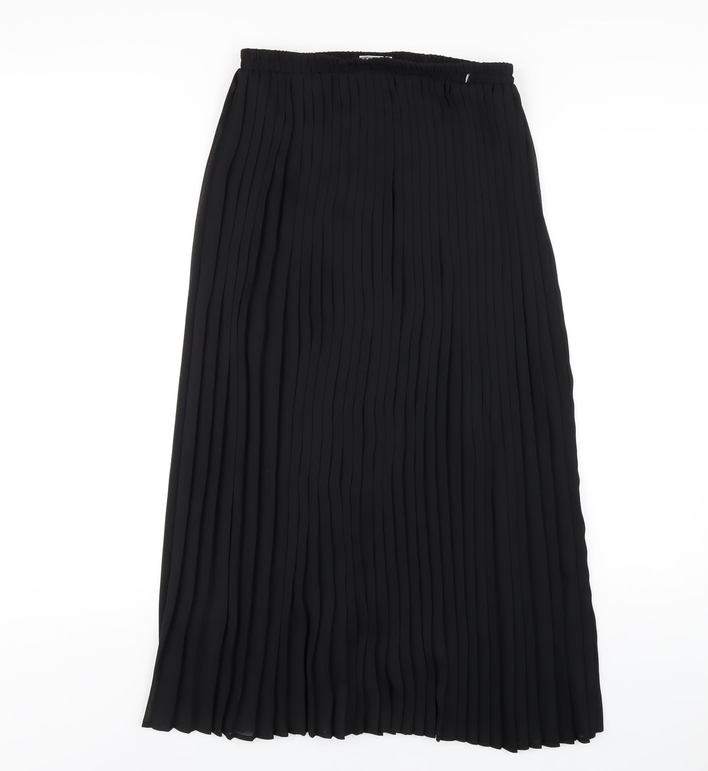 Roman Womens Black Polyester Pleated Skirt Size 14