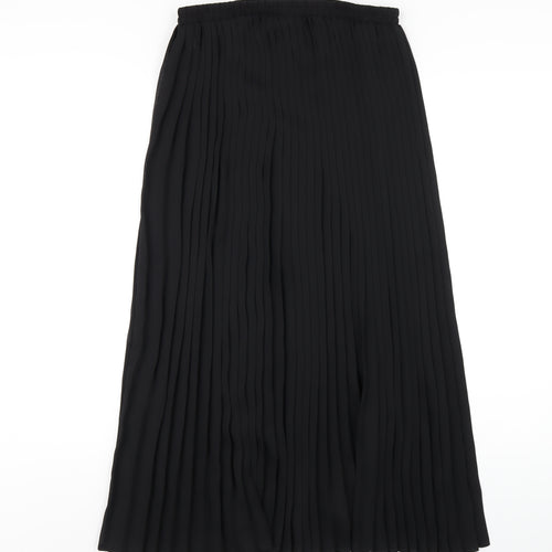 Roman Womens Black Polyester Pleated Skirt Size 14