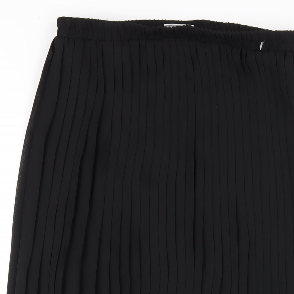 Roman Womens Black Polyester Pleated Skirt Size 14
