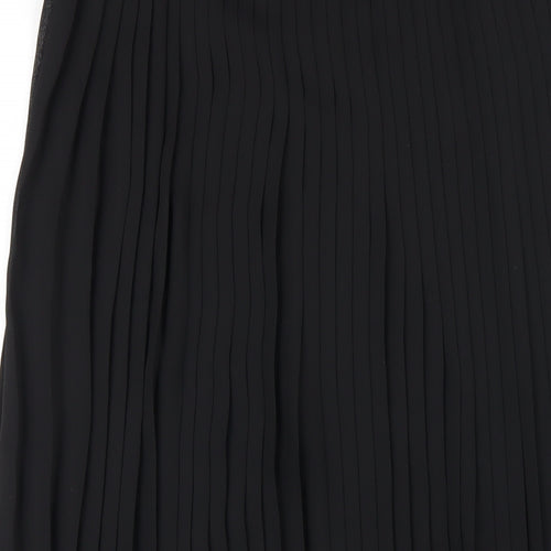 Roman Womens Black Polyester Pleated Skirt Size 14