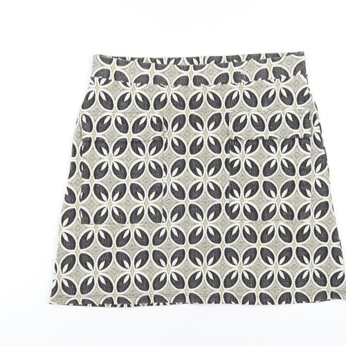 NEXT Womens Multicoloured Geometric Polyester A-Line Skirt Size 10