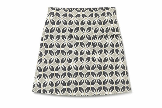 Front view of Next women’s multicoloured geometric polyester a-line skirt, size UK 10