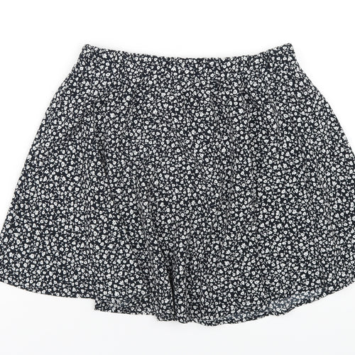 Monki Womens Blue Floral Polyester A-Line Skirt Size S