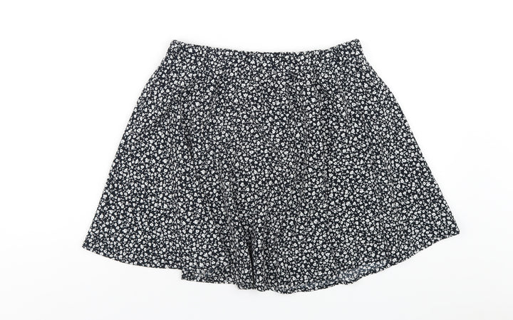 Monki Womens Blue Floral Polyester A-Line Skirt Size S