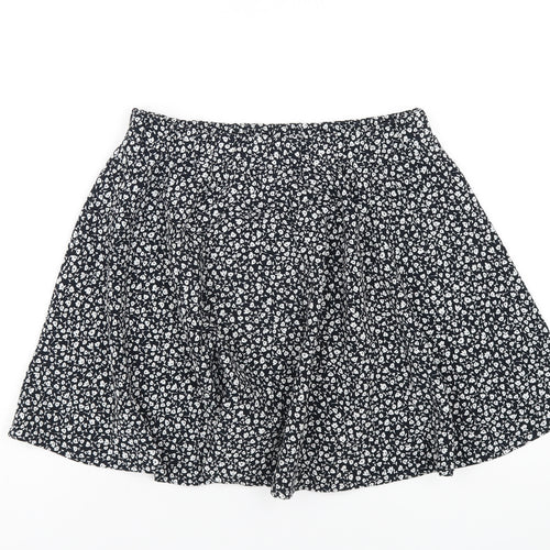 Monki Womens Blue Floral Polyester A-Line Skirt Size S