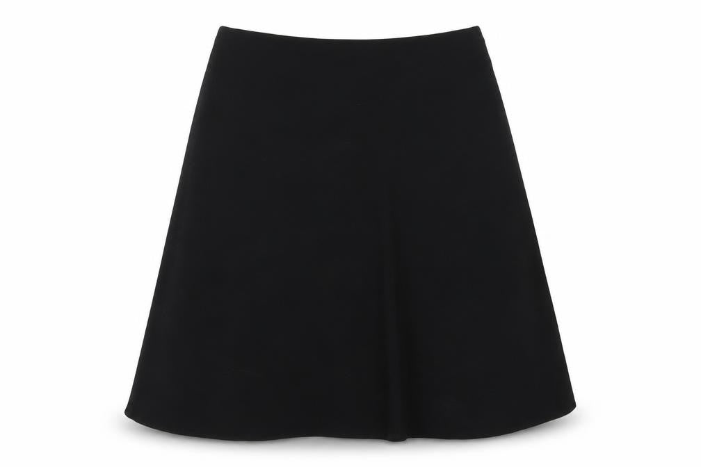 Front view of Marks & Spencer women’s beige polyethylene a-line skirt, size UK 10