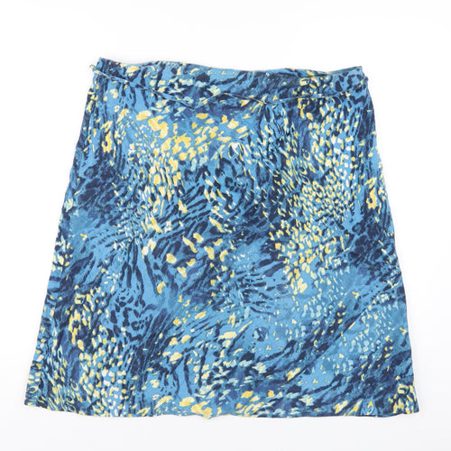 Marks and Spencer Womens Blue Linen A-Line Skirt Size 16