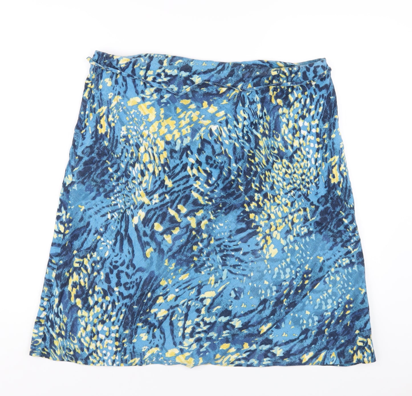 Marks and Spencer Womens Blue Linen A-Line Skirt Size 16