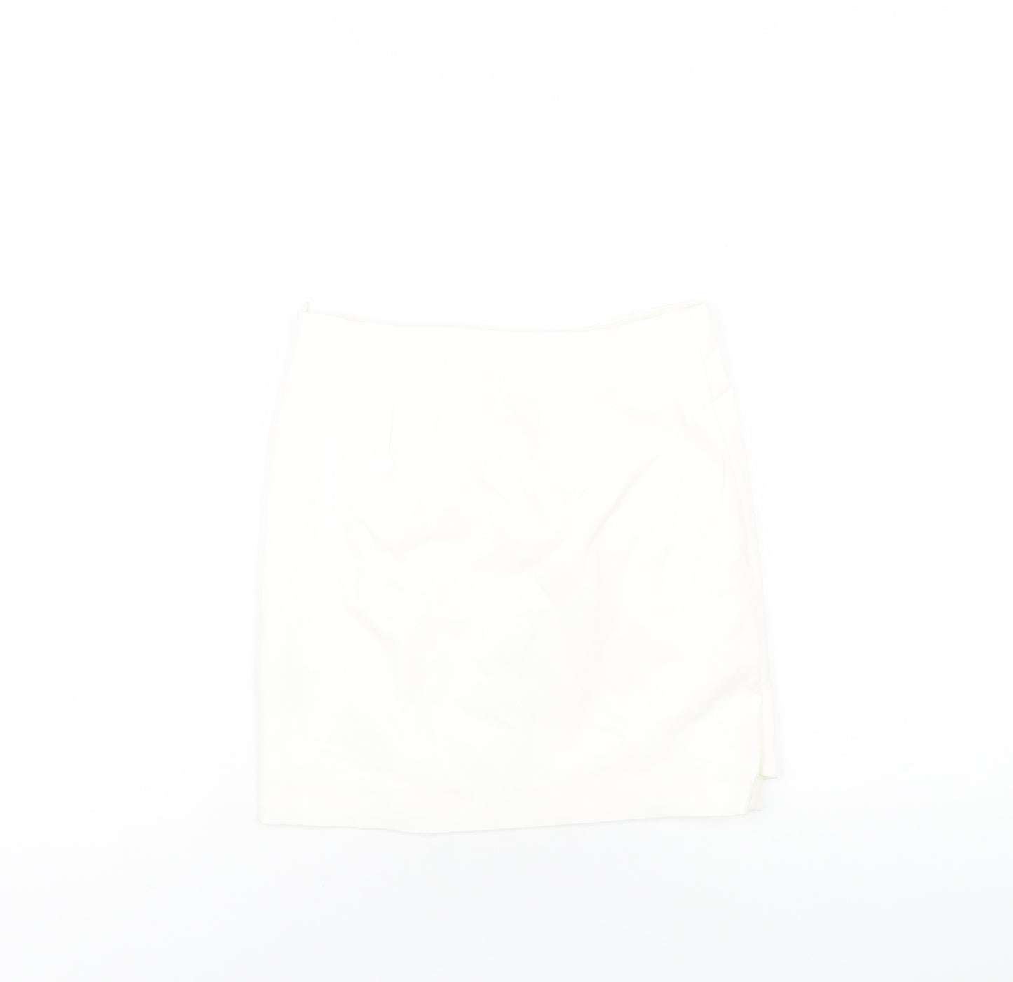 Zara Womens Ivory Polyester A-Line Skirt Size XS Zip