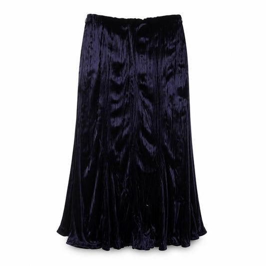 Front view of J. Taylor women’s blue polyester a-line skirt, size UK 12