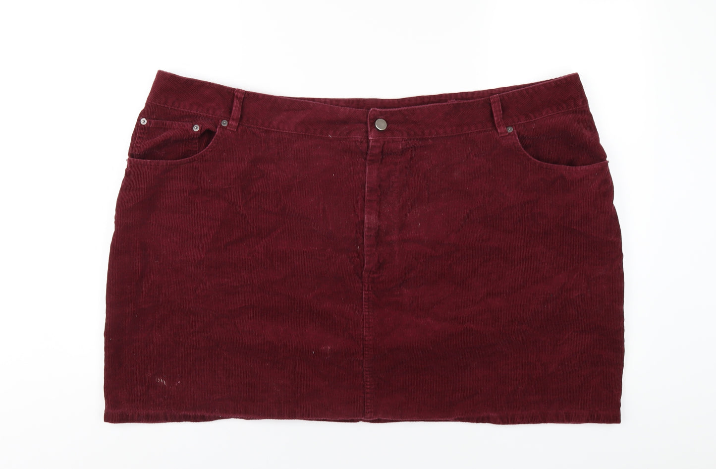 ASOS Womens Red Cotton A-Line Skirt Size 26 Zip