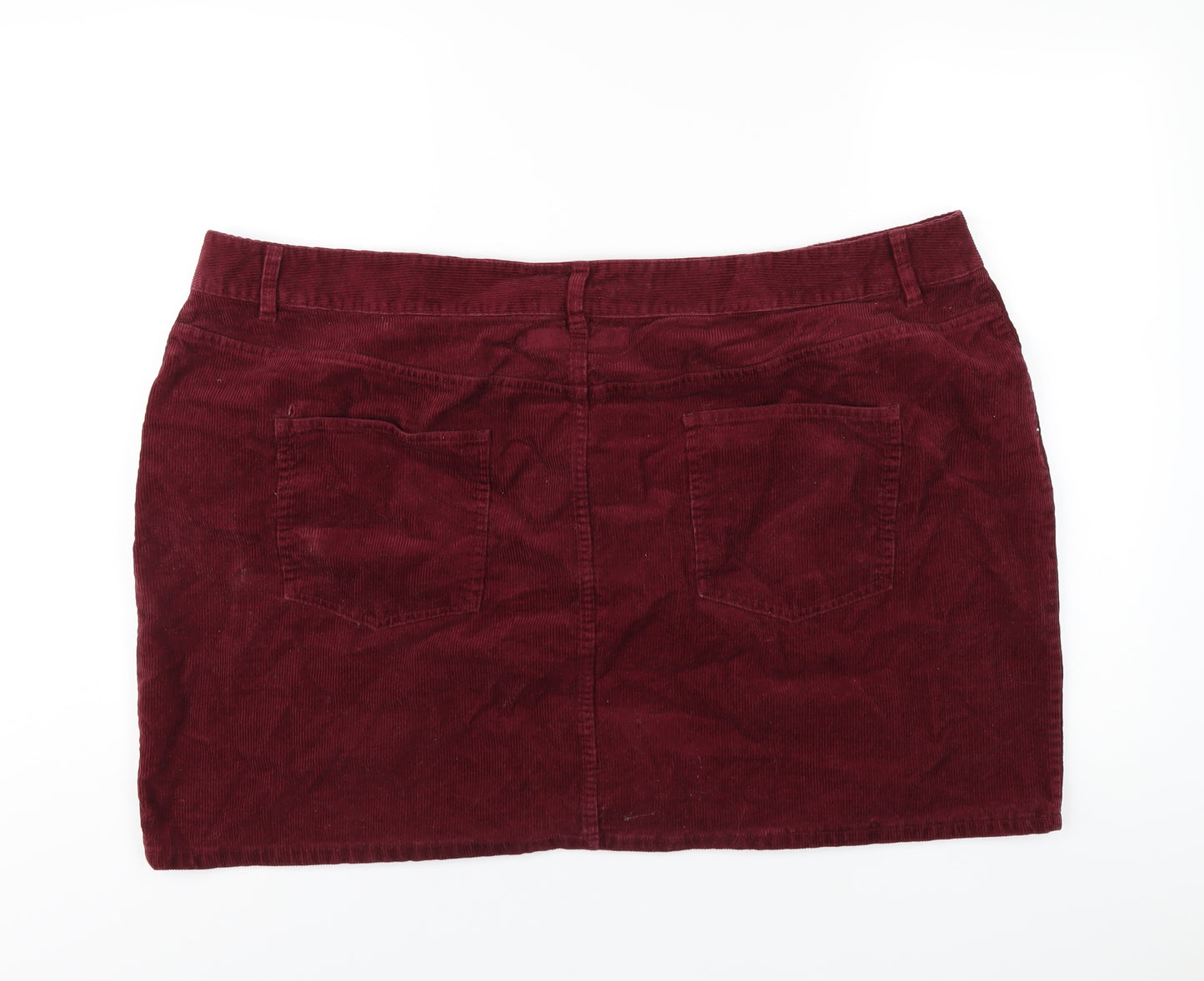 ASOS Womens Red Cotton A-Line Skirt Size 26 Zip