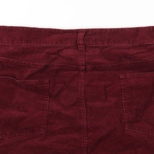 ASOS Womens Red Cotton A-Line Skirt Size 26 Zip
