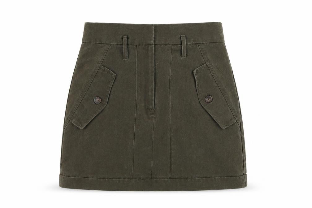 ASOS Womens Green Lyocell A-Line Skirt Size 10 Zip