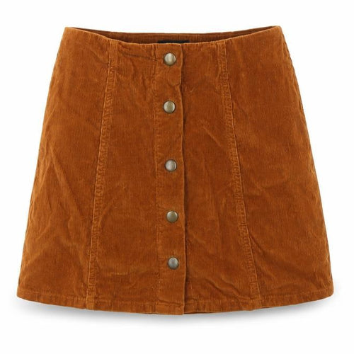 Topshop Womens Brown Cotton A-Line Skirt Size 8 Snap