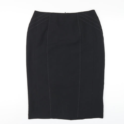 Marks and Spencer Womens Grey Polyester Straight & Pencil Skirt Size 12 Zip