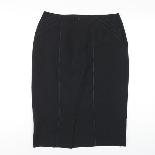Marks and Spencer Womens Grey Polyester Straight & Pencil Skirt Size 12 Zip