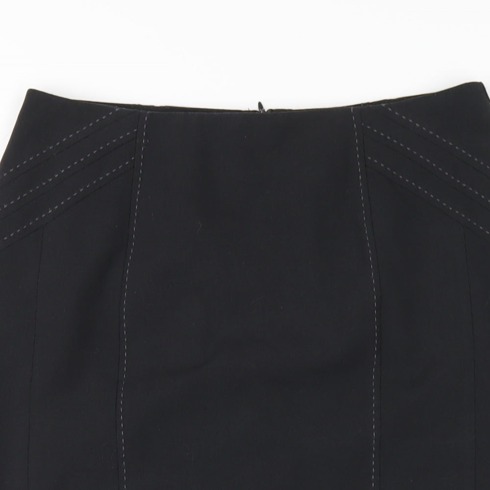 Marks and Spencer Womens Grey Polyester Straight & Pencil Skirt Size 12 Zip